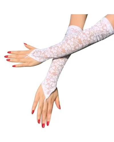 Mitaines Longues NESSA Blanches sextoys et accessoires sur La Boutique du Hard
