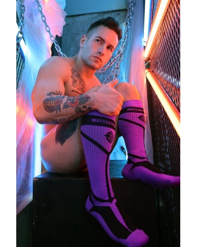 Chaussettes hautes Hybred Socks Violettes sextoys et accessoires sur La Boutique du Hard