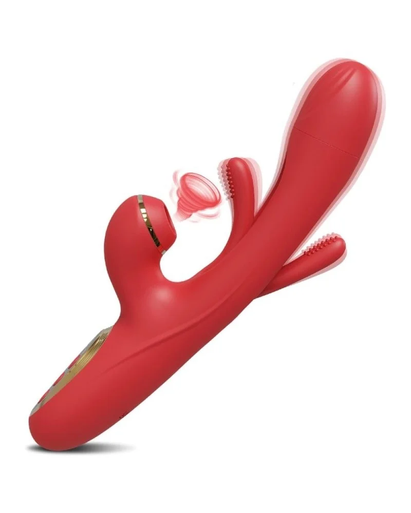 Vibro Rabbit Clitsuck 13 x 3.6cm Rouge sextoys et accessoires sur La Boutique du Hard