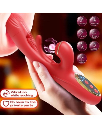 Vibro Rabbit Clitsuck 13 x 3.6cm Rouge sextoys et accessoires sur La Boutique du Hard