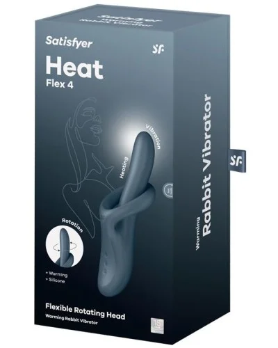 Vibro Rabbit Heat Flex 4 Gris sextoys et accessoires sur La Boutique du Hard