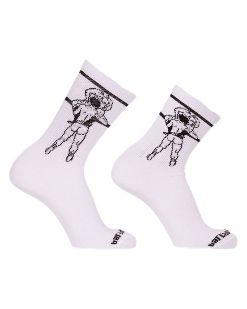 Chaussettes blanches Blowjob Barcode sextoys et accessoires sur La Boutique du Hard