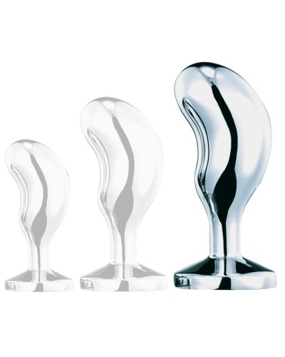 Plug bijou Bean Silver L 9 x 3.5cm Rose sextoys et accessoires sur La Boutique du Hard