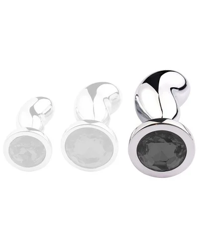 Plug Bijou Bean Silver L 9 x 3.5cm Noir sextoys et accessoires sur La Boutique du Hard