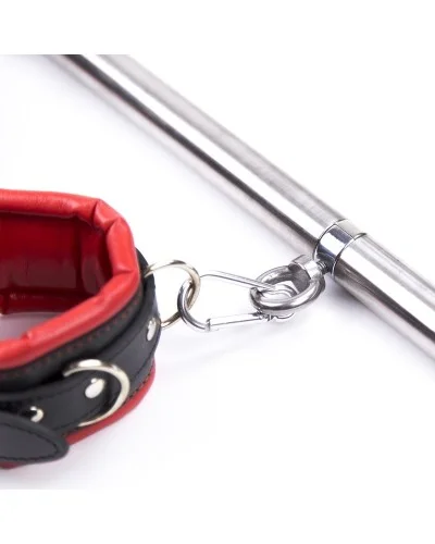 Kit Barre de maintien Collier et Menottes Simply Dom Rouge et Noir sextoys et accessoires sur La Boutique du Hard