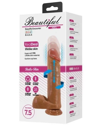 Gode Vibrant à Poussée Abel Beautiful 17 x 4.3cm Marron sextoys et accessoires sur La Boutique du Hard