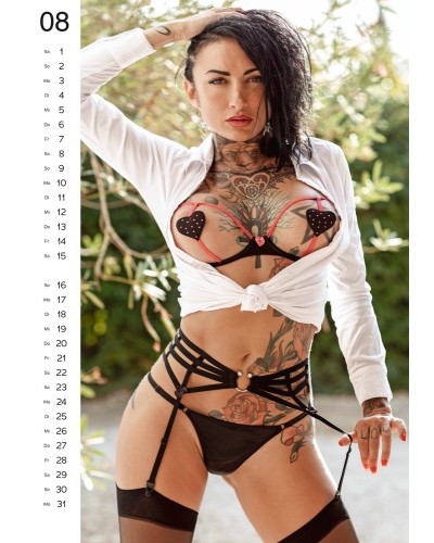 Calendrier 2026 Pin-up tattoo girls sextoys et accessoires sur La Boutique du Hard