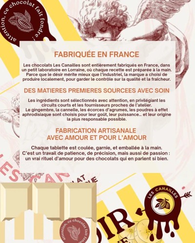 Tablette de Chocolat Aphrodisiaque Lait 100g sextoys et accessoires sur La Boutique du Hard