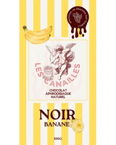 Tablette de Chocolat Aphrodisiaque Noir Banane 100g sextoys et accessoires sur La Boutique du Hard