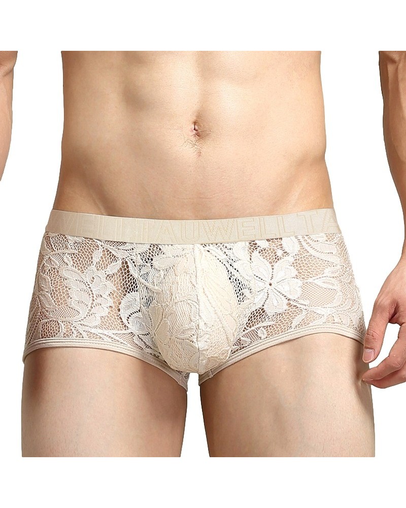 Boxer dentelle Tauwell Beige sextoys et accessoires sur La Boutique du Hard