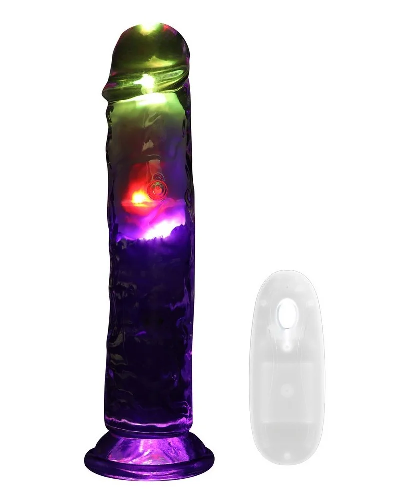 Gode Vibrant Lumineux Led no vibes 20 x 4.4cm Transparent sextoys et accessoires sur La Boutique du Hard