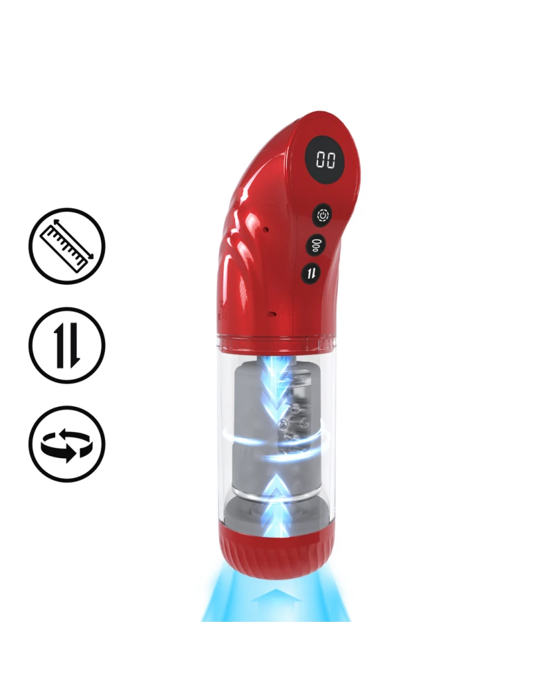 Masturbateur Strokemate Rotation et Va-et-Vient Rouge sextoys et accessoires sur La Boutique du Hard