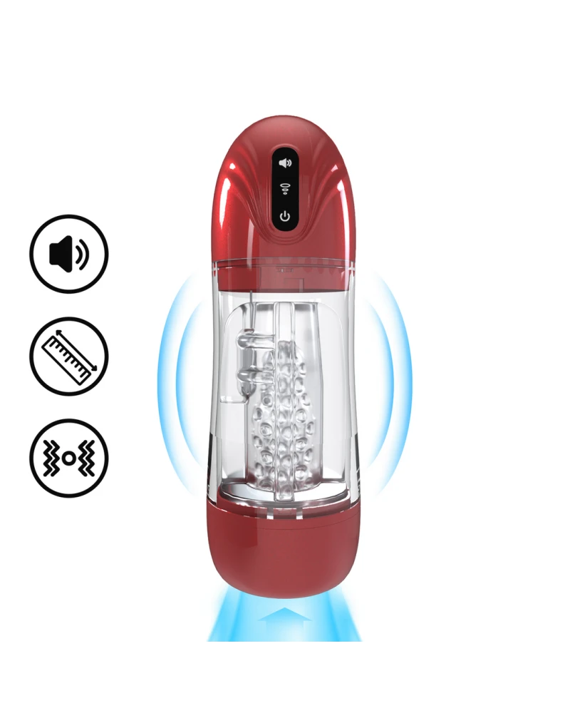 Masturbateur Sonicpull Vibrations et Succion Rouge sextoys et accessoires sur La Boutique du Hard