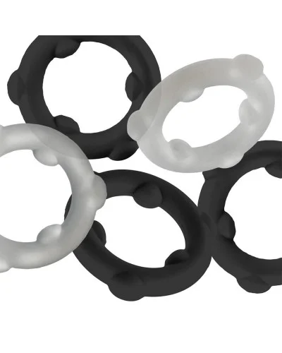 Lot de 5 Cockrings Spinner 25 mm Noir-Blanc sextoys et accessoires sur La Boutique du Hard