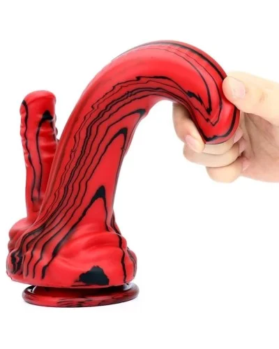 Double Gode Dobhorse 18 x 7cm Rouge et Noir sextoys et accessoires sur La Boutique du Hard
