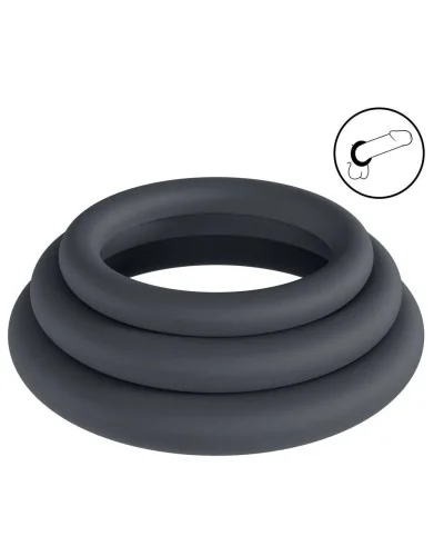 Lot de 3 Cockrings Silicone Classic Levelz 33-39mm sextoys et accessoires sur La Boutique du Hard