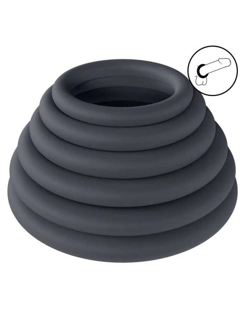 Lot de 6 Cockrings Silicone Classic Levelz 23-39mm sextoys et accessoires sur La Boutique du Hard