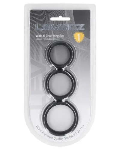 Lot de 3 Cockrings Silicone Wide-O S-L 30-42mm sextoys et accessoires sur La Boutique du Hard