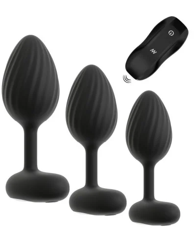 Lot de 3 Plugs vibrants Vrillass Noirs 10 Vibrations sextoys et accessoires sur La Boutique du Hard