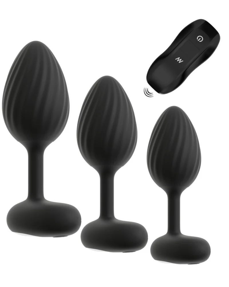 Lot de 3 Plugs vibrants Vrillass Noirs 10 Vibrations sextoys et accessoires sur La Boutique du Hard