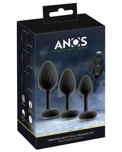 Lot de 3 Plugs vibrants Vrillass Noirs 10 Vibrations sextoys et accessoires sur La Boutique du Hard