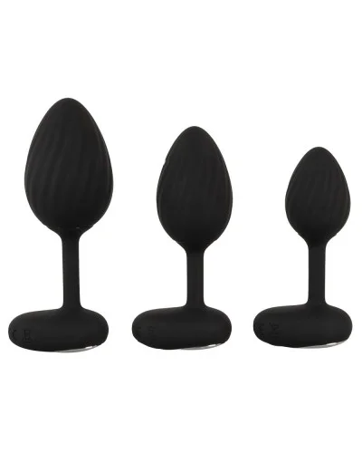 Lot de 3 Plugs vibrants Vrillass Noirs 10 Vibrations sextoys et accessoires sur La Boutique du Hard