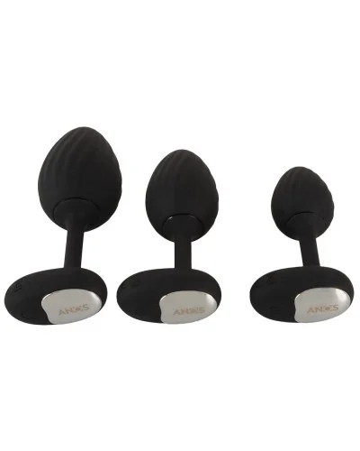 Lot de 3 Plugs vibrants Vrillass Noirs 10 Vibrations sextoys et accessoires sur La Boutique du Hard