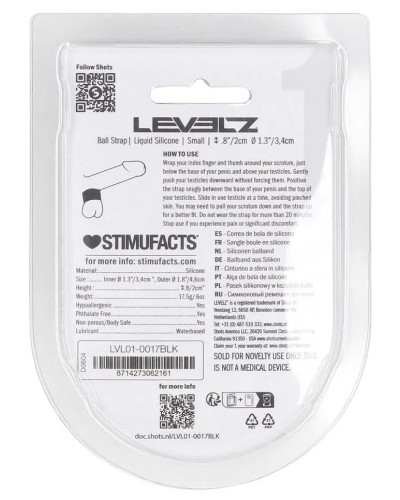 Ballstretcher Ball Strap S 34mm - Hauteur 2cm sextoys et accessoires sur La Boutique du Hard