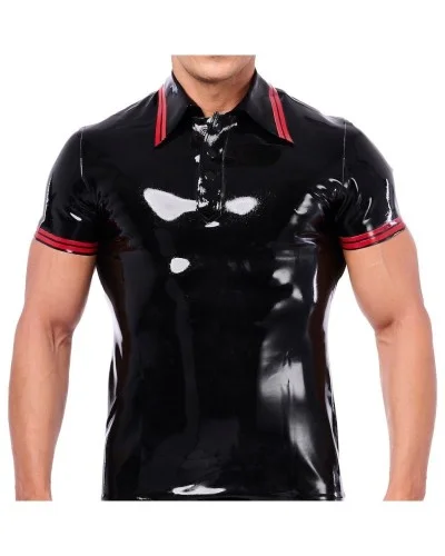 Polo en latex Xrub Noir-Rouge sextoys et accessoires sur La Boutique du Hard
