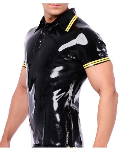 Polo en latex Xrub Noir-Jaune sextoys et accessoires sur La Boutique du Hard