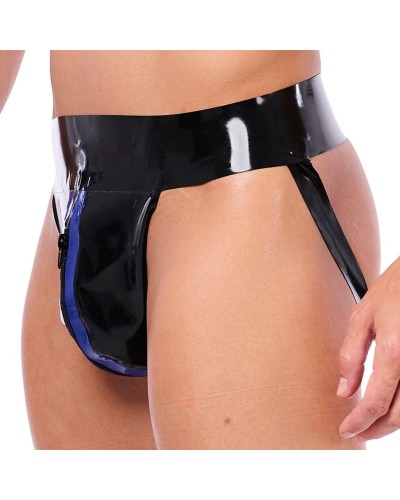 Jockstrap en latex Xrub avec Zip Noir-Bleu sextoys et accessoires sur La Boutique du Hard