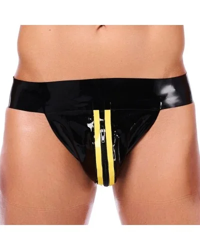 Jockstrap en latex Xrub avec Zip Noir-Jaune sextoys et accessoires sur La Boutique du Hard