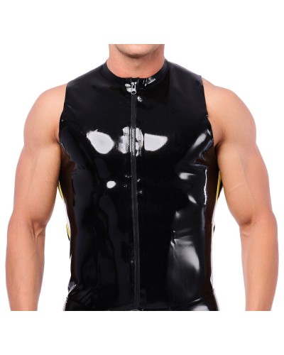 Débardeur en latex Xrub avec Zip Noir-Jaune sextoys et accessoires sur La Boutique du Hard