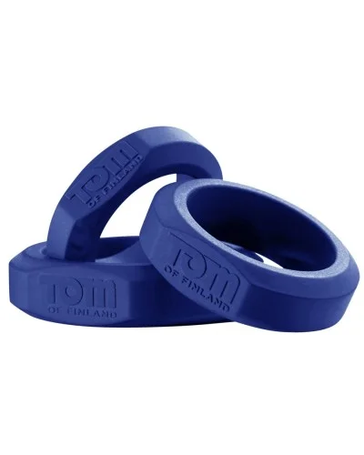 Lot de 3 Cockrings Tom of Finland Bleus sextoys et accessoires sur La Boutique du Hard