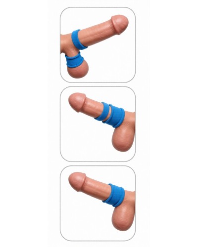 Ballstretcher Twin Flex 25 mm - Hauteur 3 cm Bleu sextoys et accessoires sur La Boutique du Hard