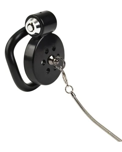 Cage avec laisse Leashidy 2.5 x 3.8 cm Noire sextoys et accessoires sur La Boutique du Hard