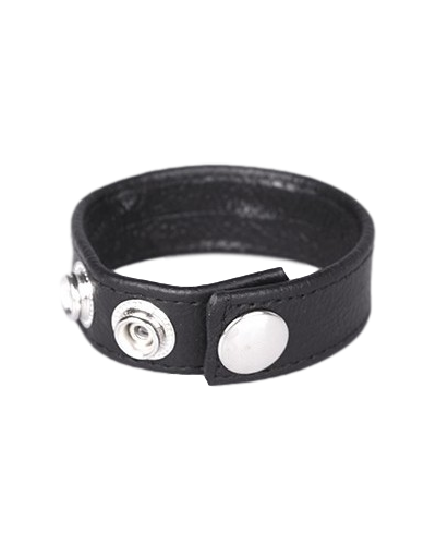 Anneau Pénien Cuir Noir 3 Pressions sextoys et accessoires sur La Boutique du Hard