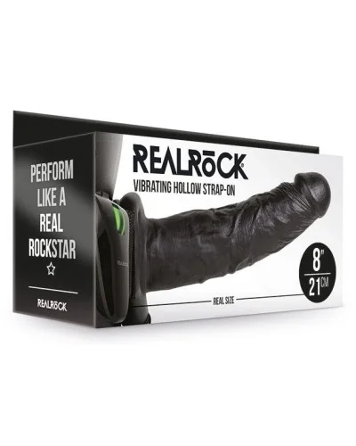 Gode ceinture vibrant Hollow Vibe RealRock 20 x 4.5cm Noir sextoys et accessoires sur La Boutique du Hard
