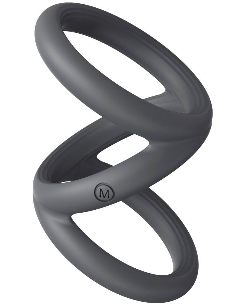 Cockring Triplicock Gris M 45mm sextoys et accessoires sur La Boutique du Hard