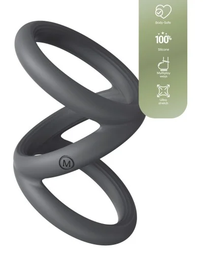 Cockring Triplicock Gris M 45mm sextoys et accessoires sur La Boutique du Hard