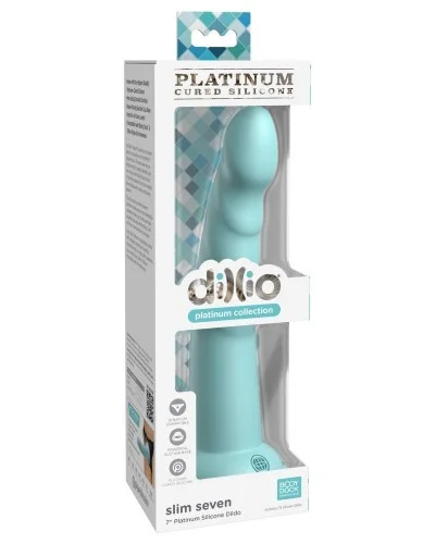 Gode silicone Slim Seven 18 x 3.6cm Turquoise sextoys et accessoires sur La Boutique du Hard