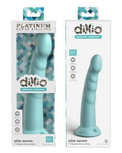 Gode silicone Slim Seven 18 x 3.6cm Turquoise sextoys et accessoires sur La Boutique du Hard