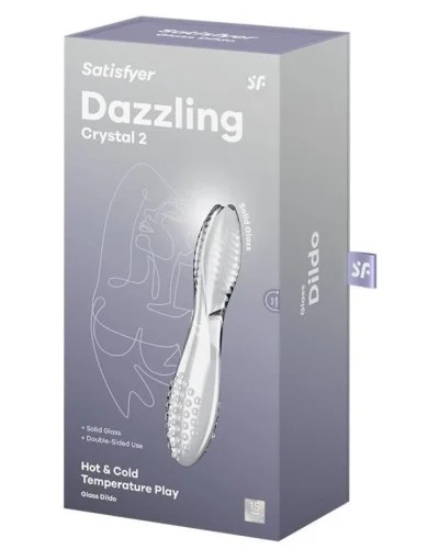 Gode en verre Dazzling crystal 2 Transparent 20 x 3.8cm sextoys et accessoires sur La Boutique du Hard
