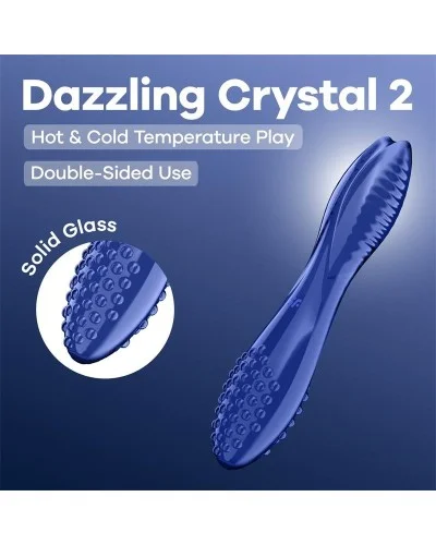 Gode en verre Dazzling crystal 2 Bleu 20 x 3.8cm sextoys et accessoires sur La Boutique du Hard