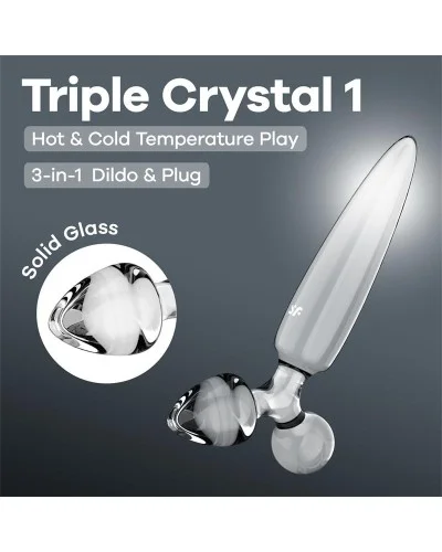 Plug en verre Triple crystal transparent 1 14 x 3cm sextoys et accessoires sur La Boutique du Hard