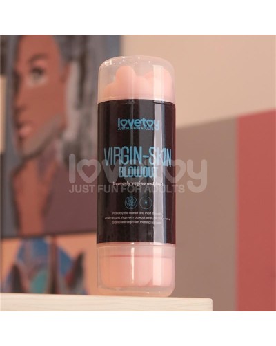 Masturbateur 2 entrées vagin-anus Virgin-skin blowout Bleu sextoys et accessoires sur La Boutique du Hard