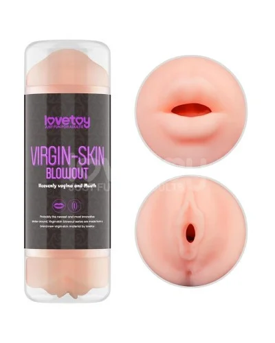 Masturbateur 2 entrées vagin-bouche Virgin-skin blowout Violet sextoys et accessoires sur La Boutique du Hard