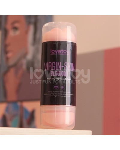 Masturbateur 2 entrées vagin-bouche Virgin-skin blowout Violet sextoys et accessoires sur La Boutique du Hard