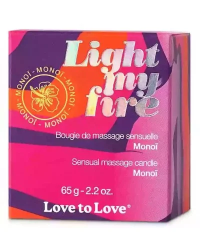 Bougie de Massage Light my fire 65g Monoï sextoys et accessoires sur La Boutique du Hard