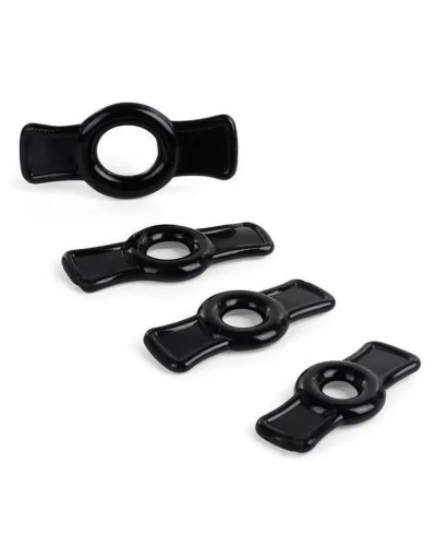 Mini Cockrings Bowring x 4 Noirs sextoys et accessoires sur La Boutique du Hard